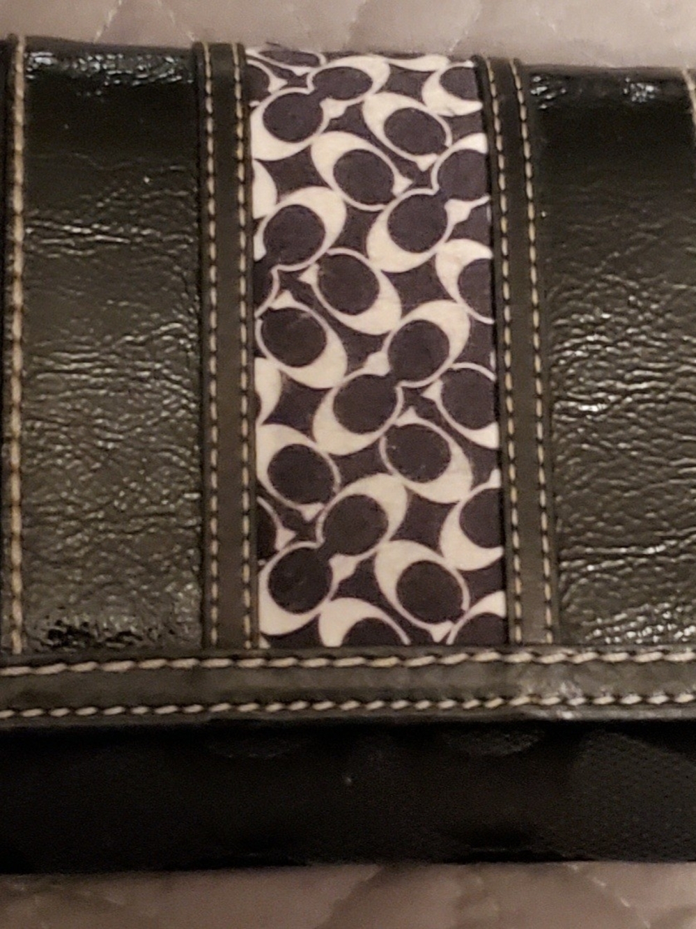 Coach Black Signature Accent Wallet